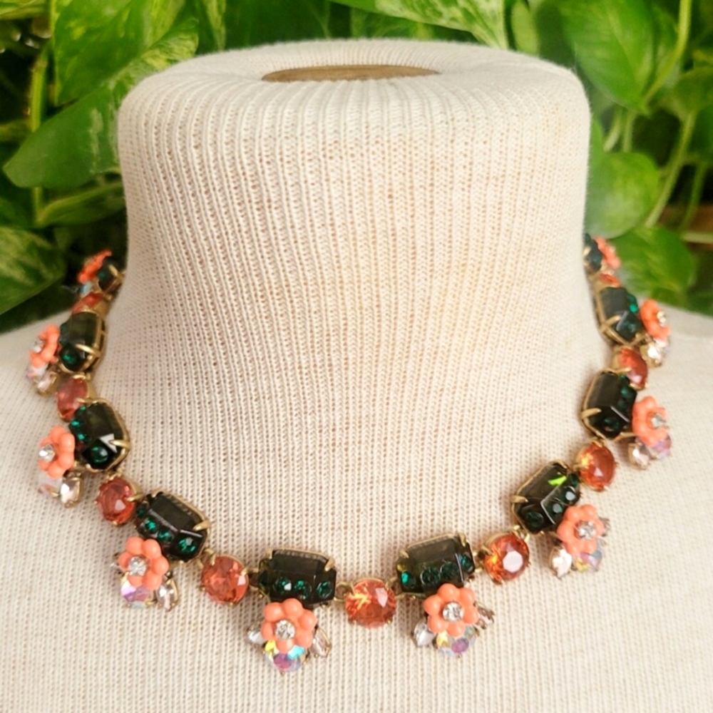 J. Crew Floral Jewel Infinity Style Necklace